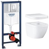 Унитаз подвесной Grohe Euro 2 Rapid SL Cosmopolitan, с инсталляцией, с крышкой