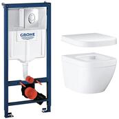 Унитаз подвесной Grohe Euro 1 Rapid SL Air, с инсталляцией, с крышкой