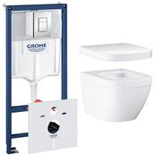 Унитаз подвесной Grohe Euro 4 Rapid SL Cosmopolitan WC, с инсталляцией, с крышкой Унитаз подвесной Grohe Euro 4 Rapid SL Cosmopolitan WC, с инсталляцией, с крышкой