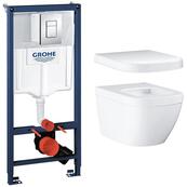 Унитаз подвесной Grohe Euro 5 Rapid SL Cosmopolitan, с инсталляцией, с крышкой