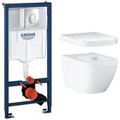 Унитаз подвесной Grohe Euro 6 Rapid SL Air, с инсталляцией, с крышкой
