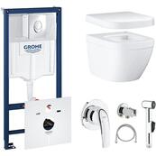 Унитаз подвесной Grohe Euro SL Air WC, с инсталляцией, с крышкой, с псевдобиде