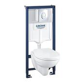 Унитаз подвесной Grohe Solido Lecico Perth Set 4 в 1 Rapid SL Air, с инсталляцией, с крышкой