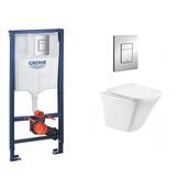 Унитаз подвесной BelBagno, с инсталляцией Grohe Rapid SL с кнопкой смыва Grohe Skate Cosmopolitan