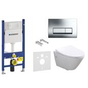 Унитаз подвесной BelBagno, с инсталляцией Geberit Duofix Delta и кнопкой смыва Geberit Delta 52