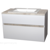 Умывальник с тумбой Бергамо Гамма Люкс 2 П - 90 (камень светлый)