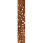 Фриз настенный Керамин Сакура 3 декоративный из стекла 27,5х4,7, коричневый