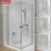 Душевой уголок Chrome Ravak CRV1+CPS 90x90 (прозрачный/белый)